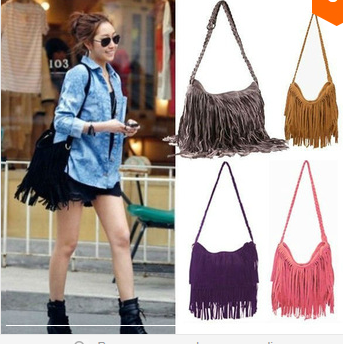 Bolsa Couro Tassel Franja