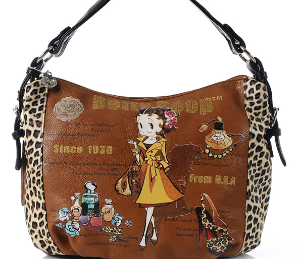 Bolsa de Couro Betty Boop Leopardo